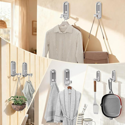 4-Pack Heavy Duty Zinc Alloy Folding Wall Hooks - Image 7