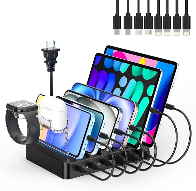 Catlyn Charging Station for Multiple Devices, 6-Port 90W Fast Charger Stations by Catlyn