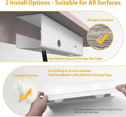 ZhiYo 2 Pack Large Capacity Cable Management Tray, Under Desk Cable Tray 31.5in - Image 3