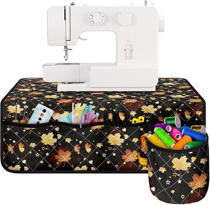 Gomyblomy Maple Leaf Durable Sewing Machine Mat, Thanksgiving Theme Fall Sewing - Image 3