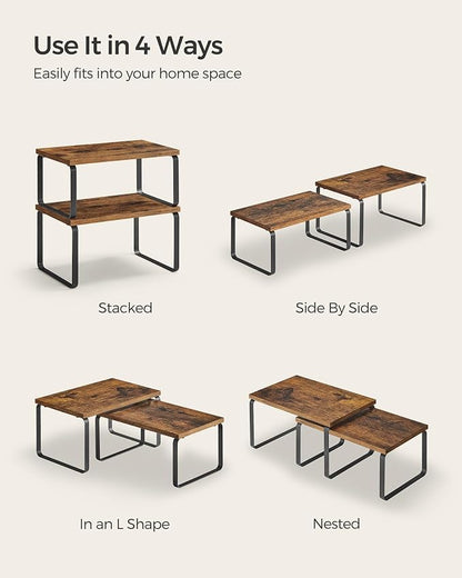 SONGMICS Cabinet Organizer Shelf, Kitchen Storage, Spice Rack, Expandable - Image 7
