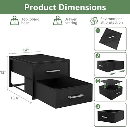 BOLUO Stackable Storage Drawers Narrow Closet Organizers and Storage Fabric - Image 3