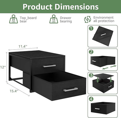 BOLUO Stackable Storage Drawers Narrow Closet Organizers and Storage Fabric - Image 3