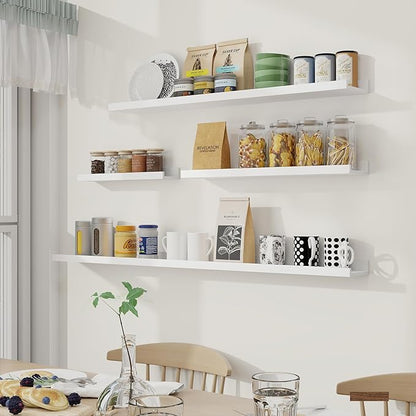 Fun Memories Picture Ledge Shelf, 48 Inch Long Floating Shelves Set of 6 - Image 5