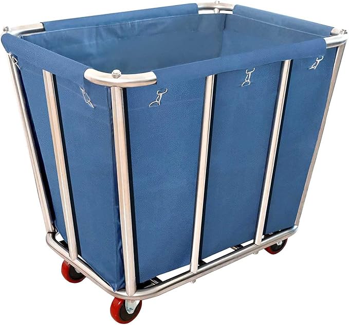 Laundry Cart Commercial, 10 Bushel Large Industrial Rolling Laundry Hamper by Graywlof