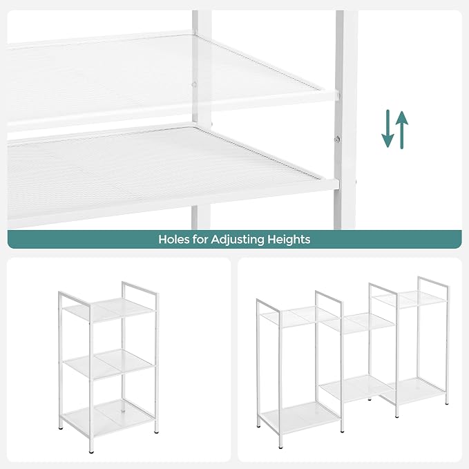 SONGMICS 3-Tier Storage Rack, Bathroom Shelf, Extendable Plant Stand - Image 6