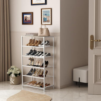 HOMEFORT Shoe Rack 6-Tier, Shoe Storage Shelf, Industrial Shoe Tower, Narrow - Image 2