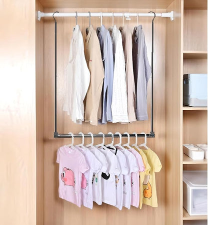Adjustable Hanging Closet Rod, Extender Hanging Rod, Closet Hanging Organizer - Image 2