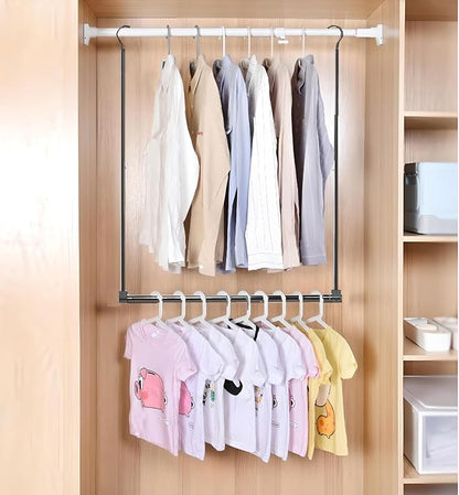 Adjustable Hanging Closet Rod, Extender Hanging Rod, Closet Hanging Organizer - Image 2