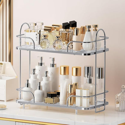 Seoneiro 2 Tier Corner Bathroom Counter Organizer, Cosmetic Skincare ，Bathroom - Image 6