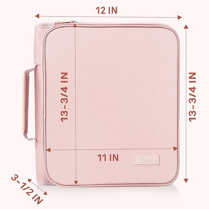 SUNEE Zippered Binder Bag with Handle, 2-Inch 3-Ring O-Ring, 500-Sheet Capacity - Image 6