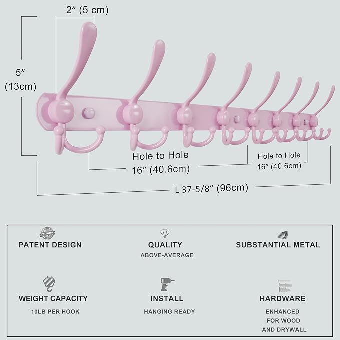 Dseap Coat Rack Wall Mount - Image 6