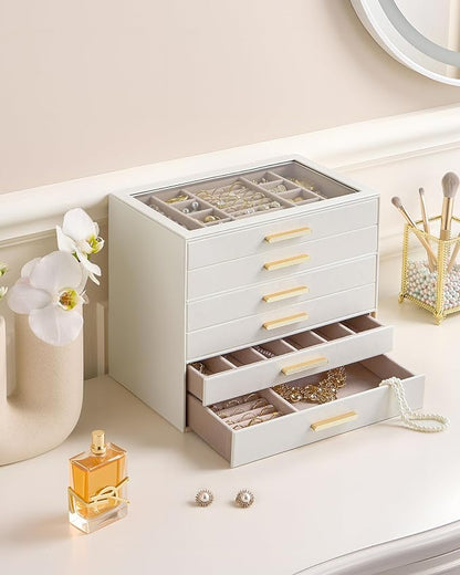 Lolalet Jewelry Box Organizer, 6-Layer Jewelry Organizers and Storage Case - Image 2