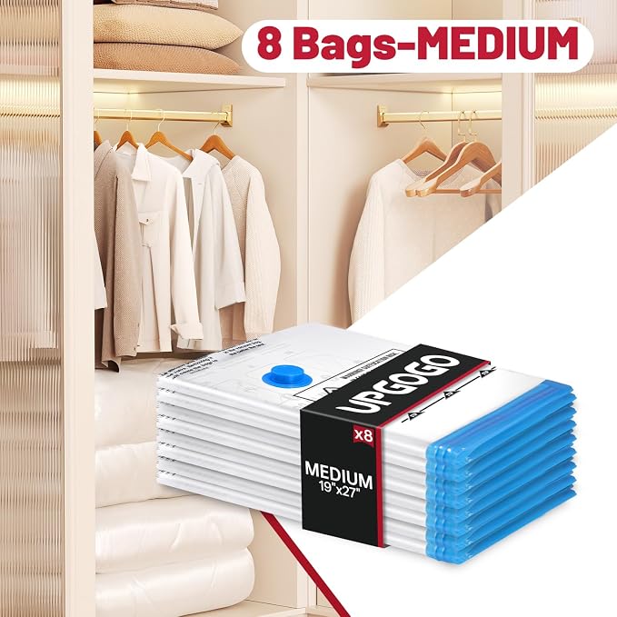 8 Pack Medium Vacuum Storage Bags, Vacuum Seal Bags - Image 2