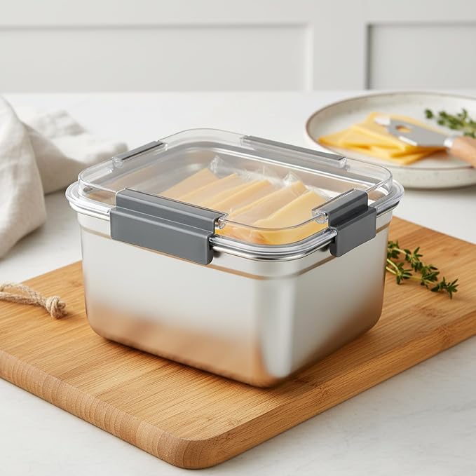 Cheese Container for Refrigerator, Cheese Stainless Steel Container - Image 4