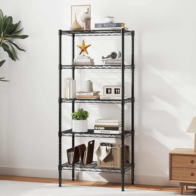 DUMOS 5-Tier Metal Wire Storage Shelves, Adjustable Standing Storage Rack Shelf - Image 2