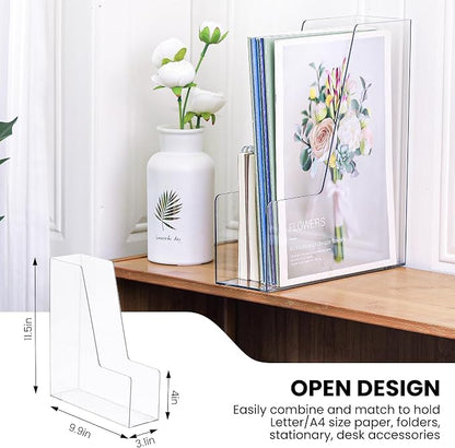 LALOBLUE Vertical Magazine File Holder, 4 Pack | Plastic, Holds Magazines - Image 8
