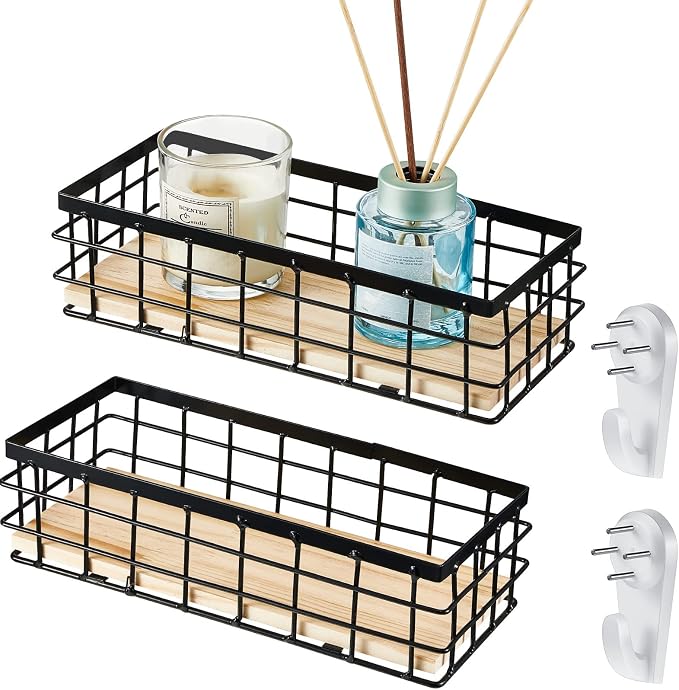 Funrous 2 Pcs Metal Small Wire Basket Wall Hanging Wire Basket Hang Small by Funrous