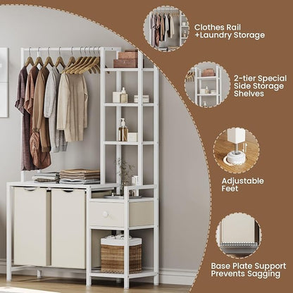 Laundry Hamper with Shelf, 5 Tiers Tall Laundry Basket Sorter with 2 Pull-Out - Image 4