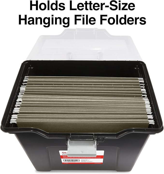 STAPLES File Box Portable Tote, Letter Size, 4/Carton | Lightweight storage tote - Image 3