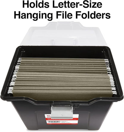 STAPLES File Box Portable Tote, Letter Size, 4/Carton | Lightweight storage tote - Image 3