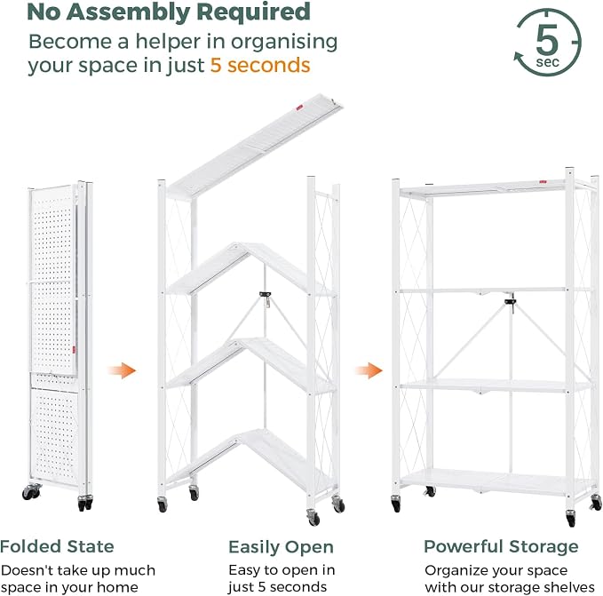 DEANIC 4 Tier Foldable Storage Shelves - Image 5