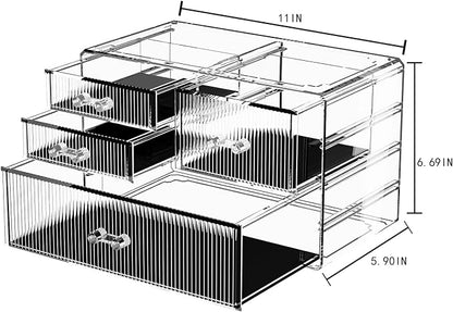 ZHIAI Stackable Storage Drawers, Acrylic Bathroom Counter Organizer Clear - Image 5