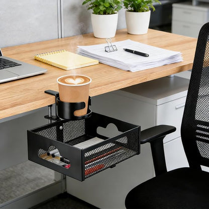 MYITYARD Desk Cup Holder Clamp, Anti-Spill Clip On Table Cup Holder - Image 9