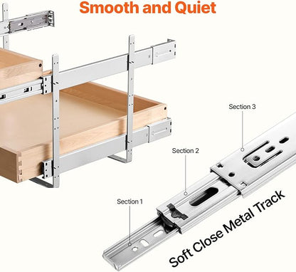 VEVOR 2 Tier Pull Out Cabinet Organizer, Soft Close Slide out Shelf, Heavy-Duty - Image 3