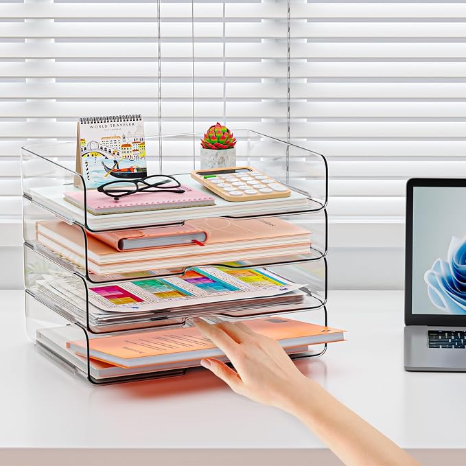 YKLSLH 4 Trays Paper Organizer Letter Tray - Image 8