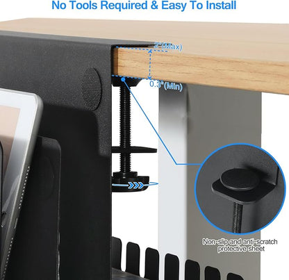 MAXECHO Desk Side Storage, Under Desk Laptop Mount, Table Side Hanging File - Image 2