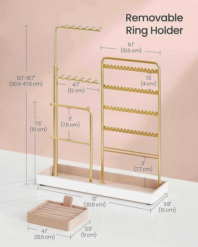 SONGMICS Jewelry Holder, Jewelry Storage Organizer Stand - Image 5