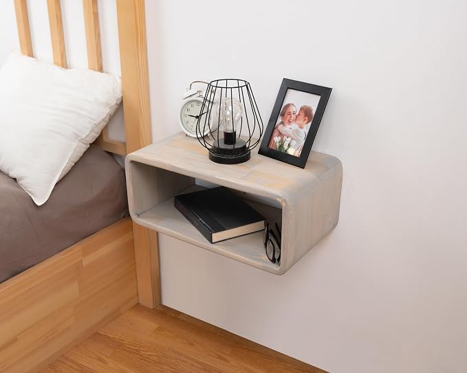 Floating Nightstand Wooden, Bedside Table, Nightstand Shelf, Wall Mounted - Image 6