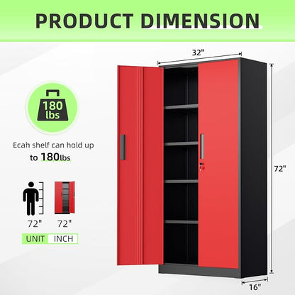 INTERGREAT Metal Storage Cabinet, Tall Metal Cabinet - Image 3