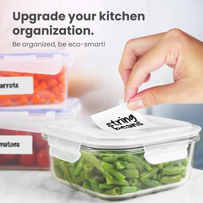 MESS Removable Food Labels for Containers 1x3" & 1.5" Erasable Kitchen Labels - Image 4