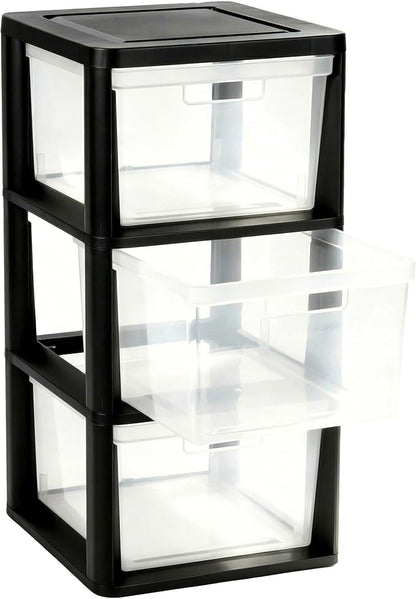 Plastic Storage Tower with 3 Clear Drawers, Removable Bins with Integrated - Image 4