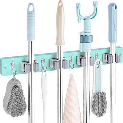 Turquoise Mop Broom Holder Wall Mount by OUTNILI