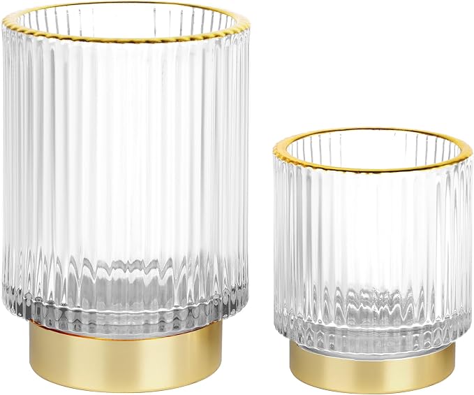 Makeup Brush holder Organizer, Crystal Glass Toothbrush Holders, Striped Make by Unknown