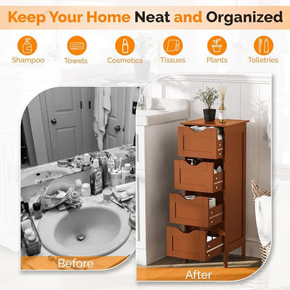 Bonnlo Skinny Bathroom Floor Storage Cabinet, Living Room - Image 8