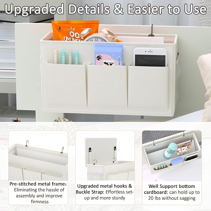 Dual-purpose Bedside Caddy Bedside Organizer, Bed Caddy - Image 4