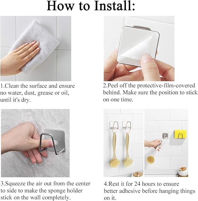 Adhesive Sponge Holder Sink Caddy - Image 6