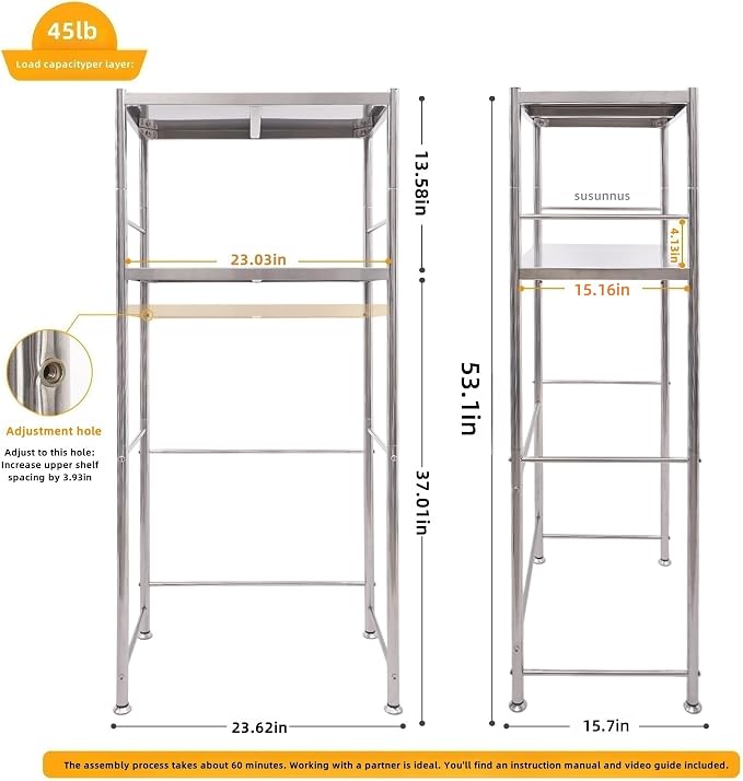 susunnus Stainless Steel Shelf, Kitchen Storage Shelves, Microwave Shelf - Image 2