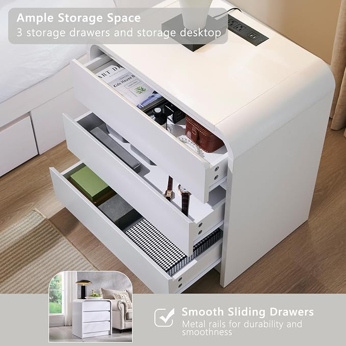 25" Tall Modern Nightstand - Image 4