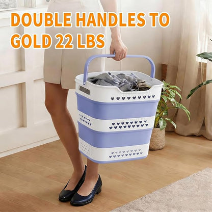 Collapsible Plastic Laundry Basket Hamper - Image 3
