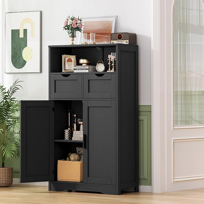 Iwell Storage Cabinet with Doors & Shelves, Kitchen Pantry Cabinet, Bathroom - Image 2
