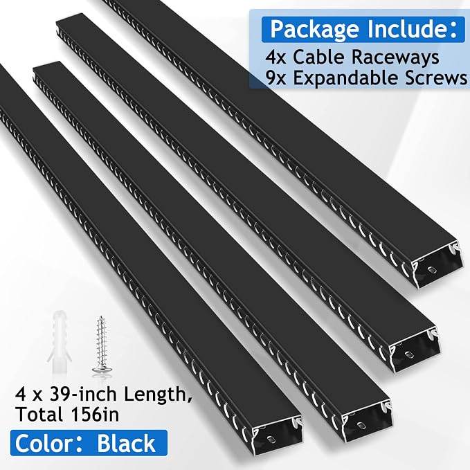 ZhiYo Cable Raceway 156in, Server Rack Cable Management Under Desk Cord - Image 5