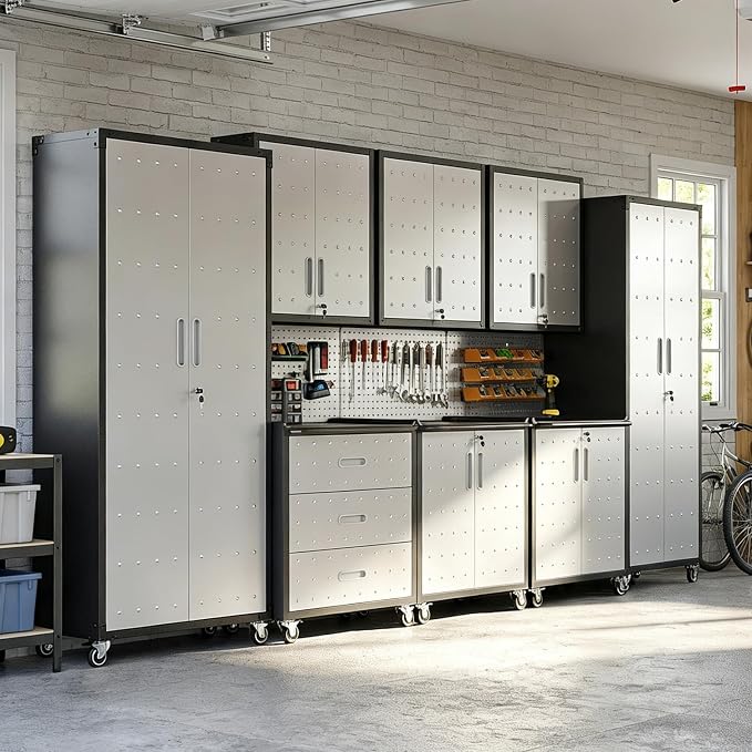 Garage Cabinet System | Heavy Duty Steel All-in-One Modular Garage Cabinet Set - Image 8