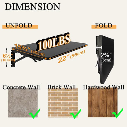 TEAMIX Wall Mounted Folding Table, Utility Room, Laundry Room - Image 5