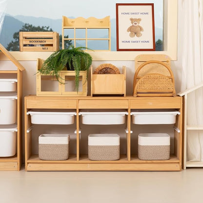 OIAHOMY 9”x9”x7” Storage Cubes, Cotton Rope Woven Baskets - Image 3