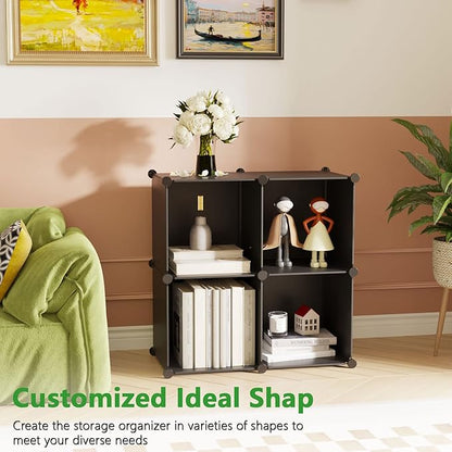 C&AHOME Plastic Cube Storage Organizer, 4-Cube Shelves Units, Portable Closet - Image 4
